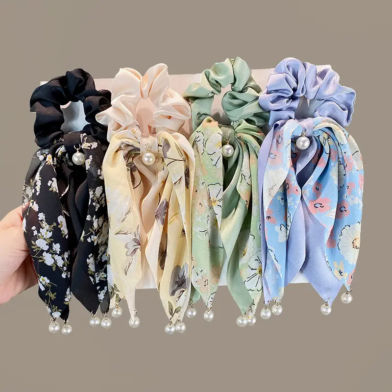 South Korea Summer Fresh Bow Head Rope Hair Band Women's Hair Tie Elegant Ponytail Ribbon Hair Rope Hair Band New Style - Image 5
