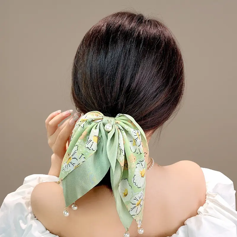 South Korea Summer Fresh Bow Head Rope Hair Band Women's Hair Tie Elegant Ponytail Ribbon Hair Rope Hair Band New Style - Image 7