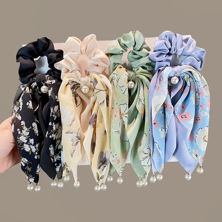 Women's Floral Bow Hair Ties for Summer - Image 6