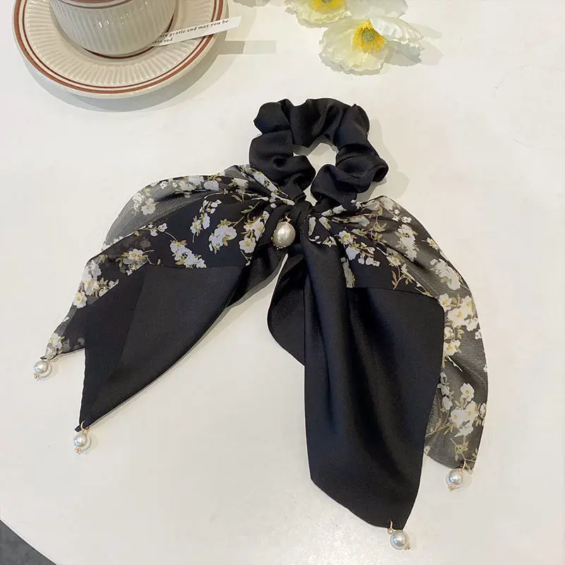 Women's Floral Bow Hair Ties for Summer - Image 3