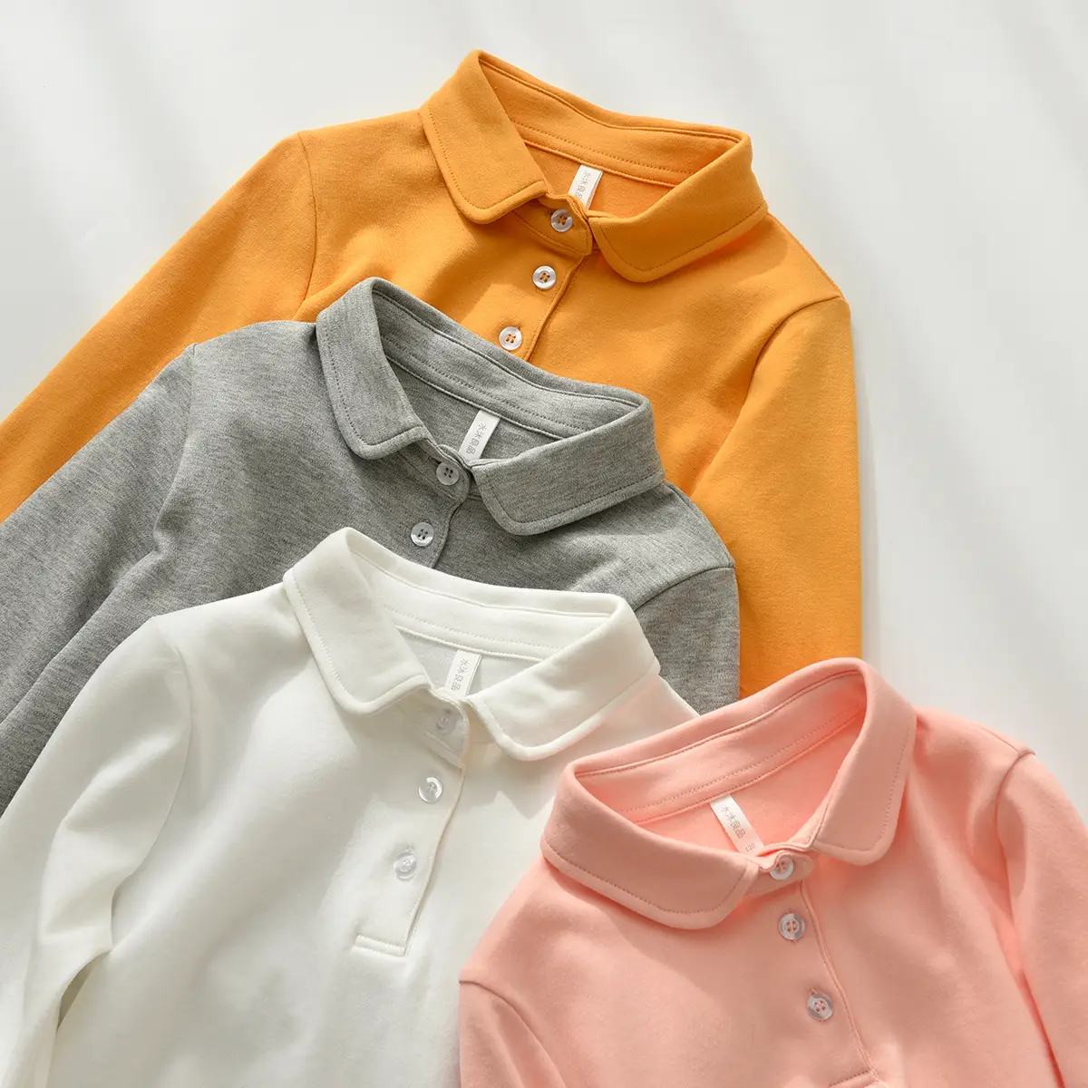 Children's Cotton Polo Shirt Solid Color Spring Autumn - Image 5