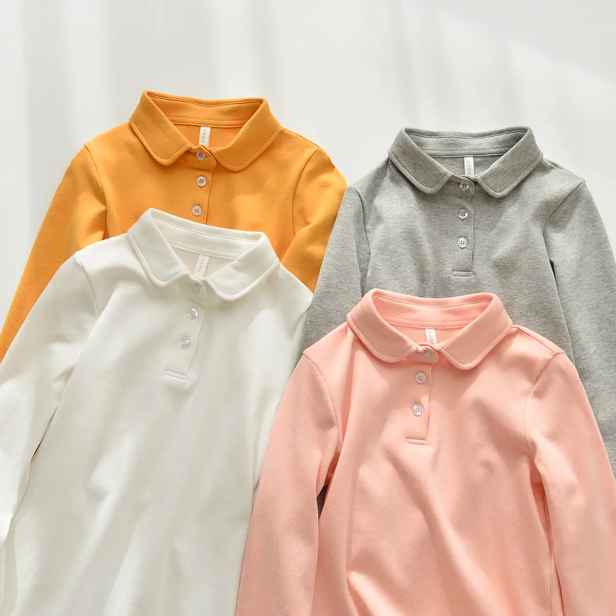 Children's Cotton Polo Shirt Solid Color Spring Autumn - Image 7