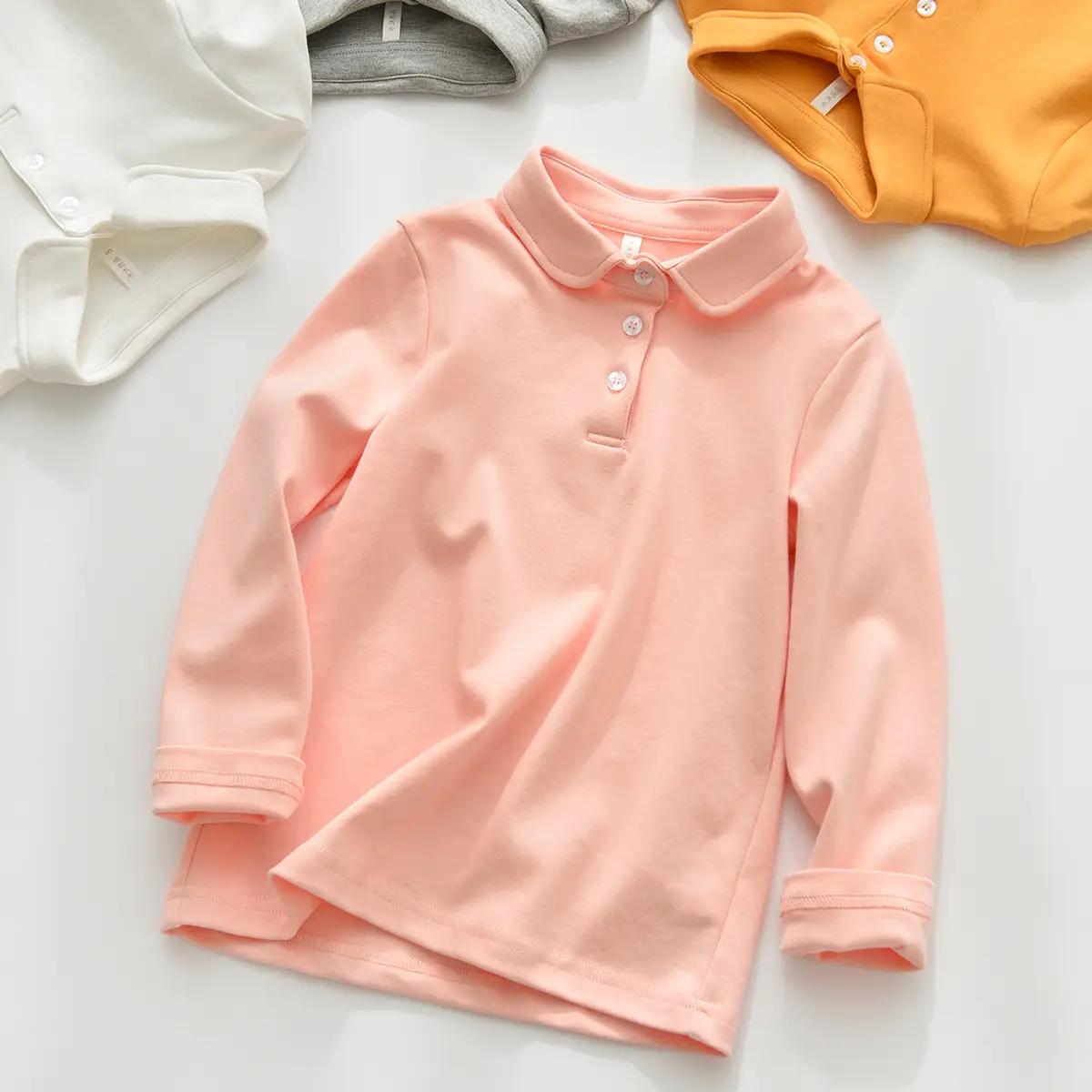Children's Cotton Polo Shirt Solid Color Spring Autumn - Image 8