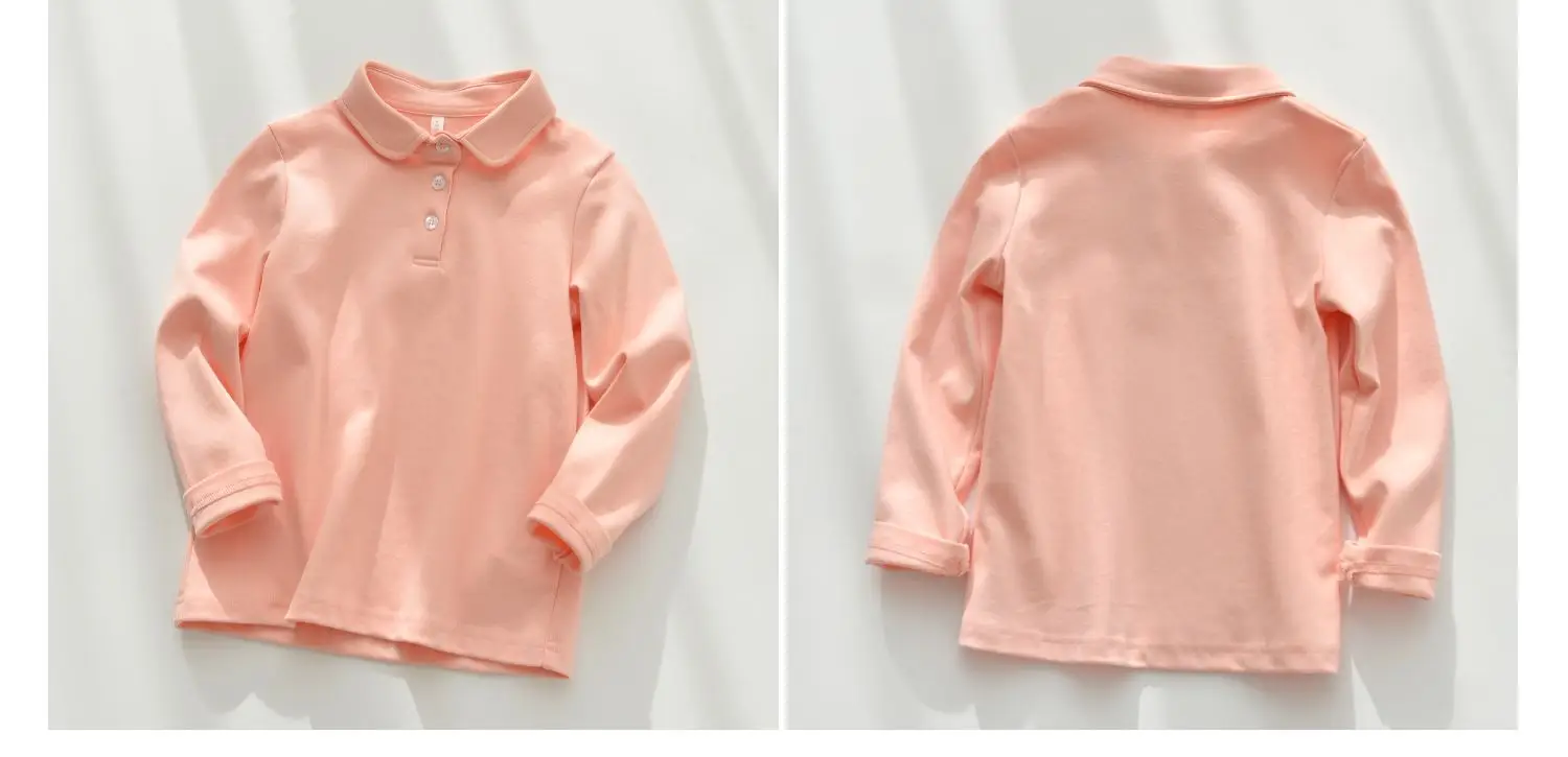 Children's Cotton Polo Shirt Solid Color Spring Autumn — feature 23