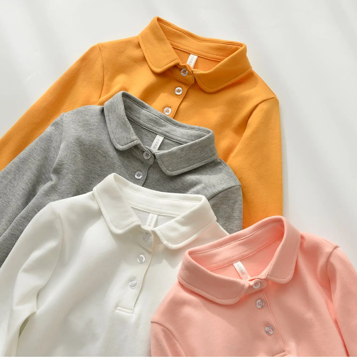 Children's Cotton Polo Shirt Solid Color Spring Autumn — feature 25