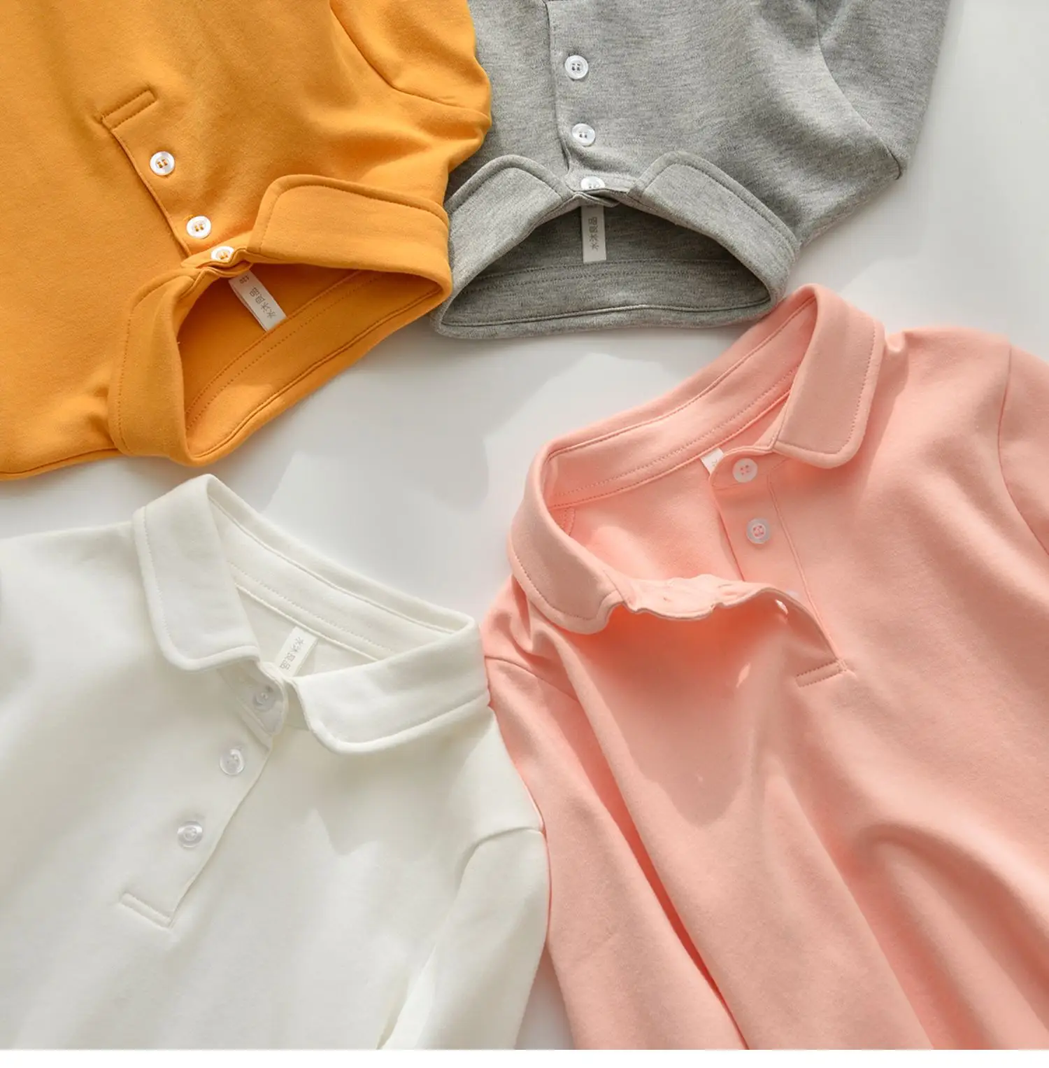 Children's Cotton Polo Shirt Solid Color Spring Autumn — feature 26