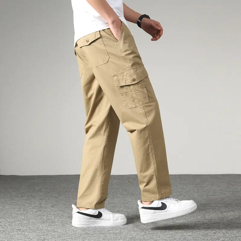 Men's Plus Size Black Casual Pants Spring Autumn