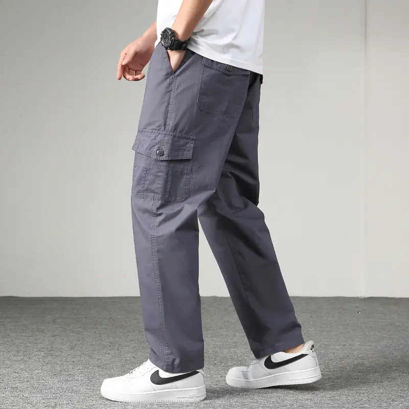 Men's Plus Size Black Casual Pants Spring Autumn