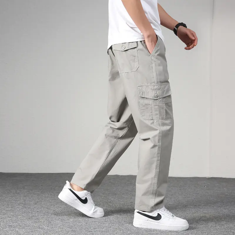 Men's Plus Size Black Casual Pants Spring Autumn