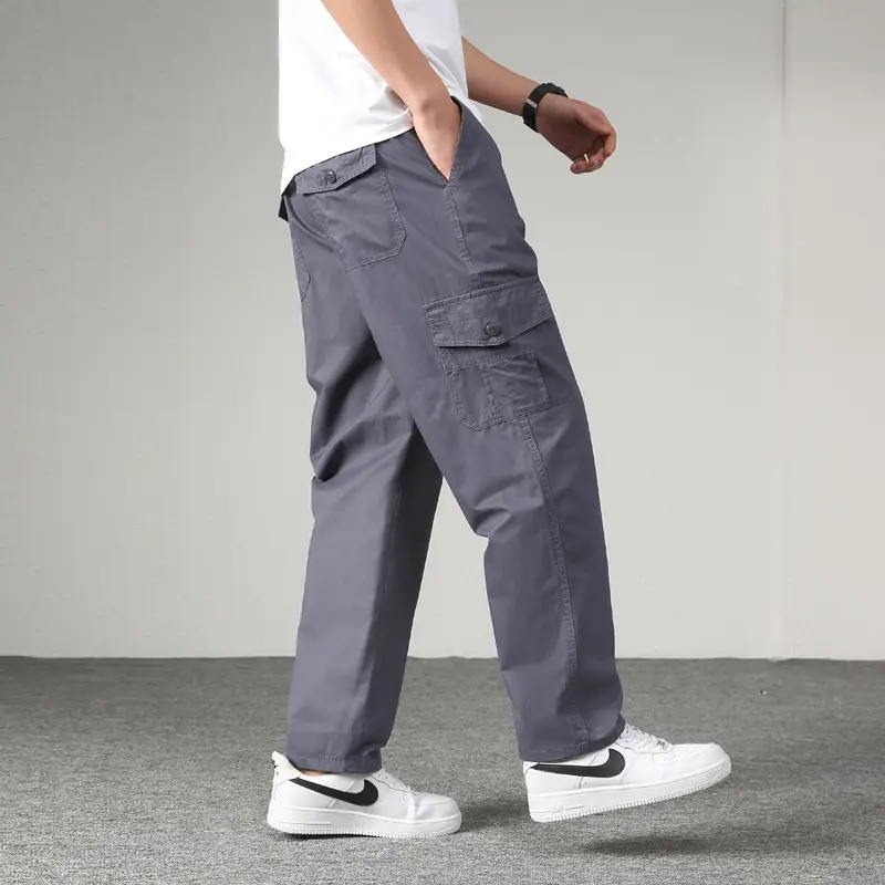 Men's Plus Size Black Casual Pants Spring Autumn