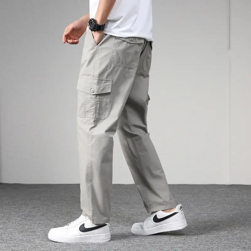 Men's Plus Size Black Casual Pants Spring Autumn