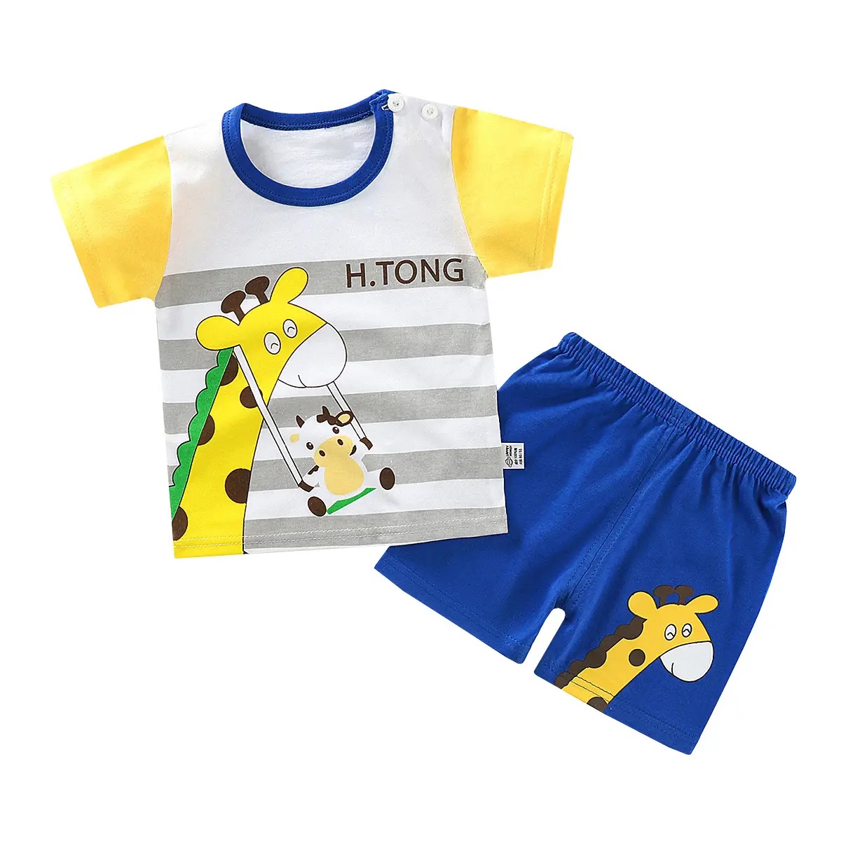Girls Cotton Short Sleeve T-Shirt & Shorts Set Pink