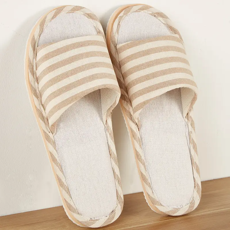 Wholesale New Home Slippers for Women, Summer Home Use, Indoor Four-Season Cotton, Linen, Linen Floor Slippers for Men, Summer