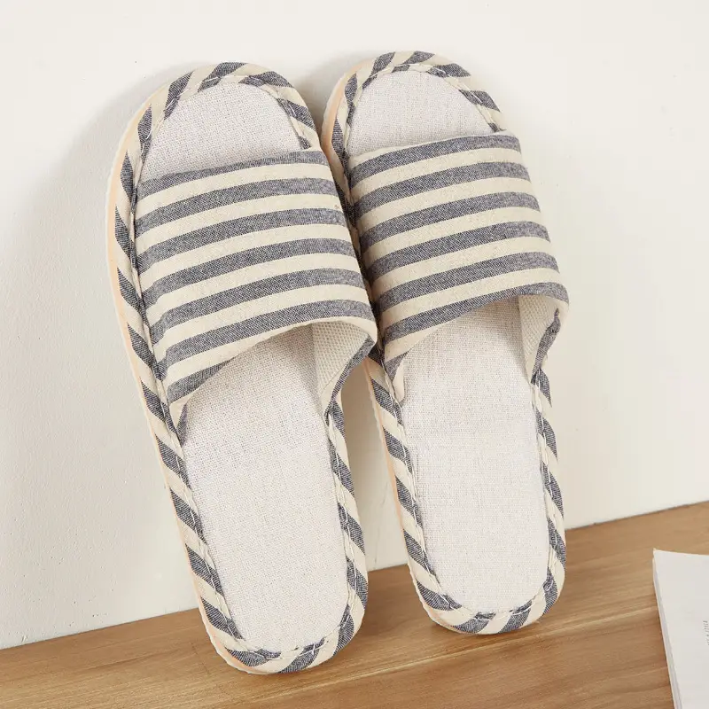 Wholesale New Home Slippers for Women, Summer Home Use, Indoor Four-Season Cotton, Linen, Linen Floor Slippers for Men, Summer