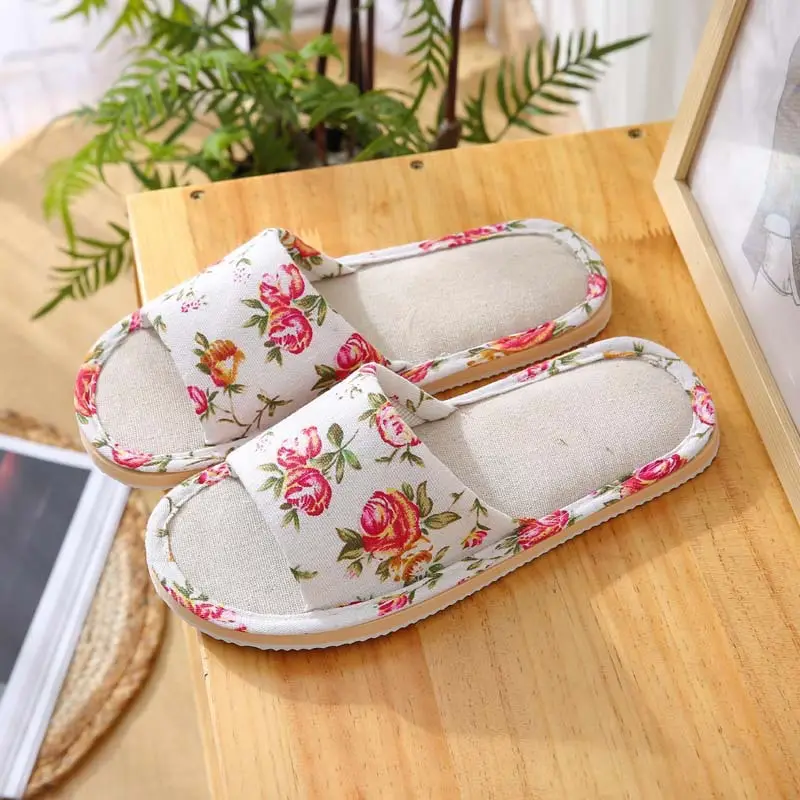 Wholesale New Home Slippers for Women, Summer Home Use, Indoor Four-Season Cotton, Linen, Linen Floor Slippers for Men, Summer