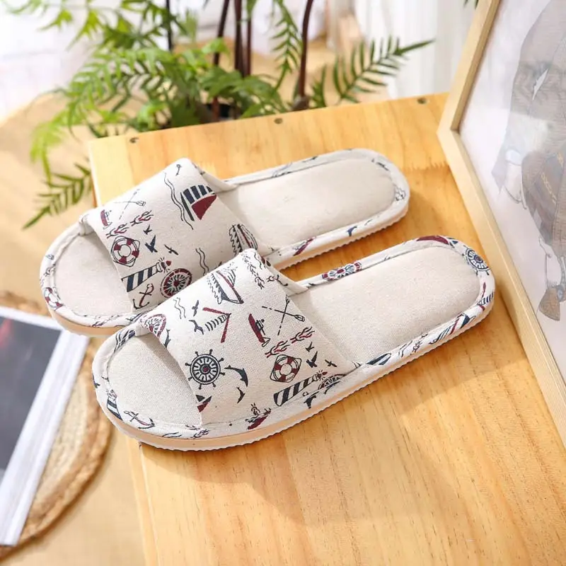 Wholesale New Home Slippers for Women, Summer Home Use, Indoor Four-Season Cotton, Linen, Linen Floor Slippers for Men, Summer