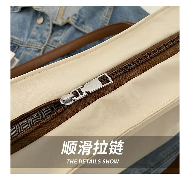 Women's Large Capacity Shoulder Bag Cream Brown Leather — feature 4