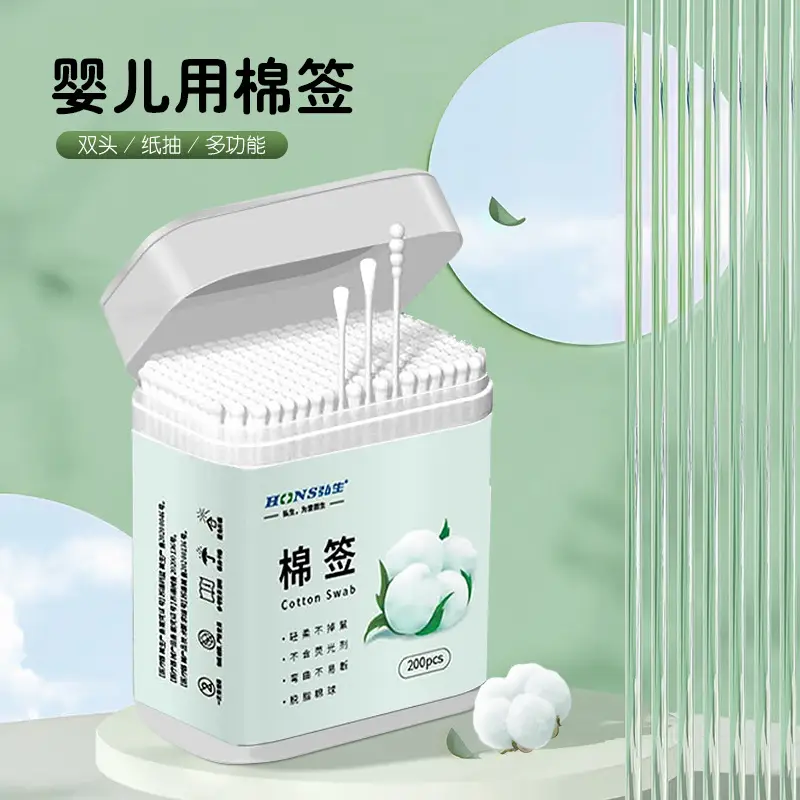Baby Cotton Swabs Newborn Thin Shaft 200 Pcs - Image 4