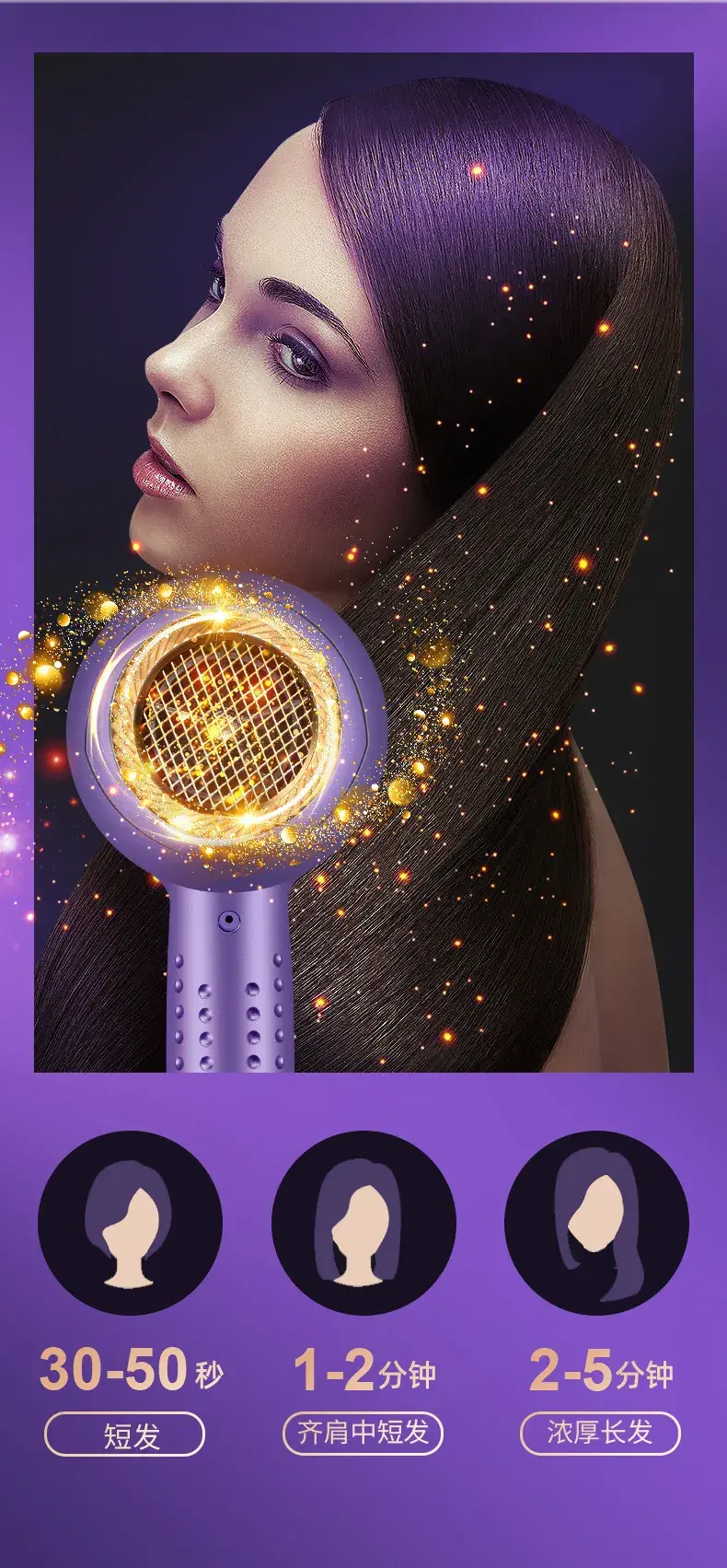 Blue Light Hair Dryer with Strong Wind & Hot Cold Function — feature 3
