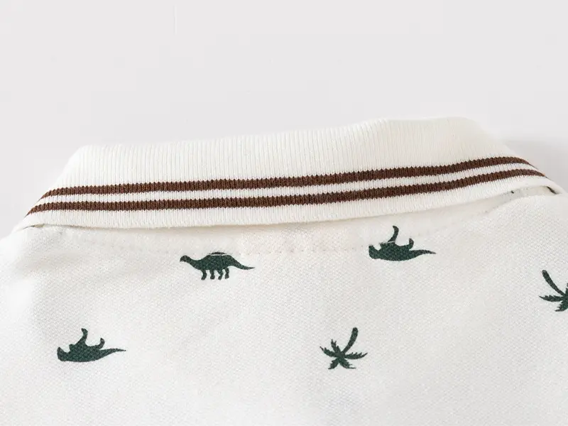Children's White Bird Print Polo Shirt Summer 2023 — feature 11