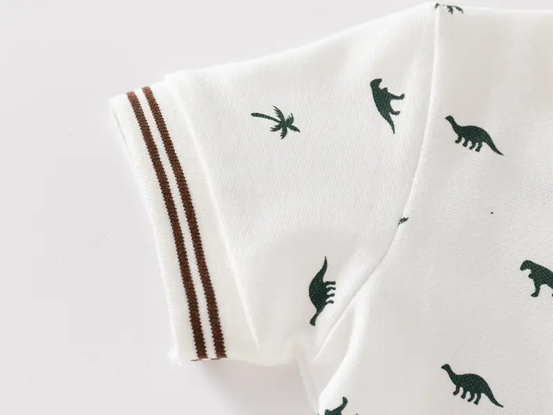 Children's White Bird Print Polo Shirt Summer 2023 — feature 8