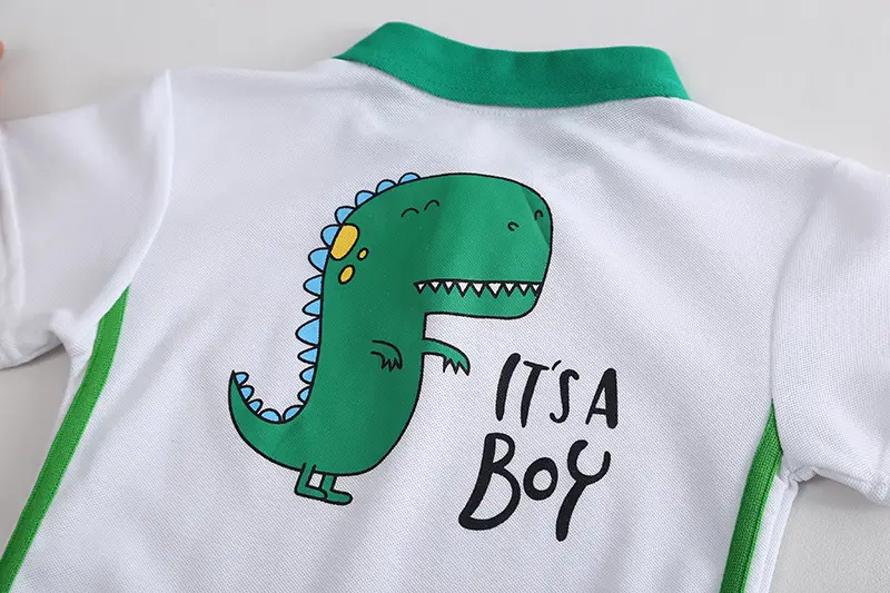 Boys Green Polo Short Sleeve Summer Suit 2023 — feature 12