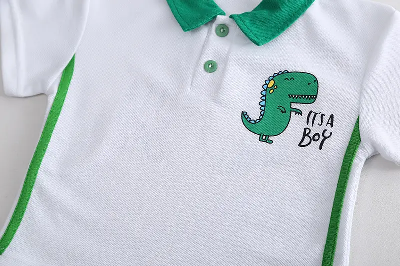 Boys Green Polo Short Sleeve Summer Suit 2023 — feature 8