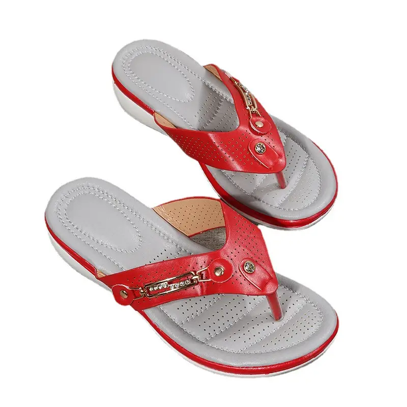 Women's Red Crossbody Clip Slippers Spring Summer