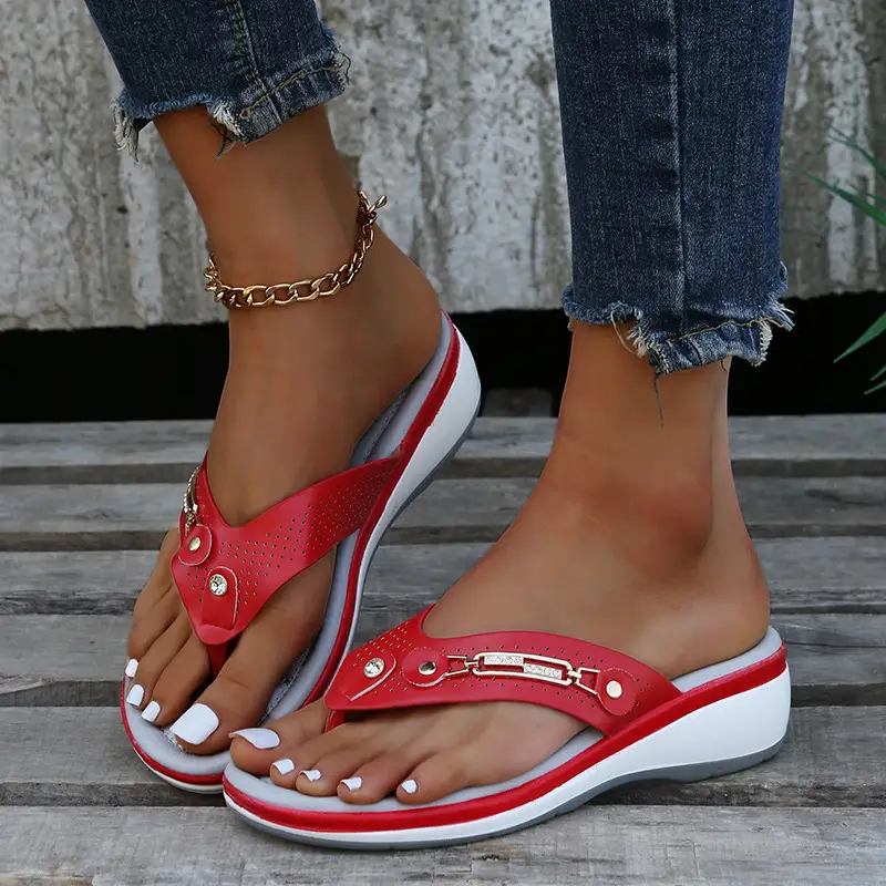 Women's Red Crossbody Clip Slippers Spring Summer — feature 24