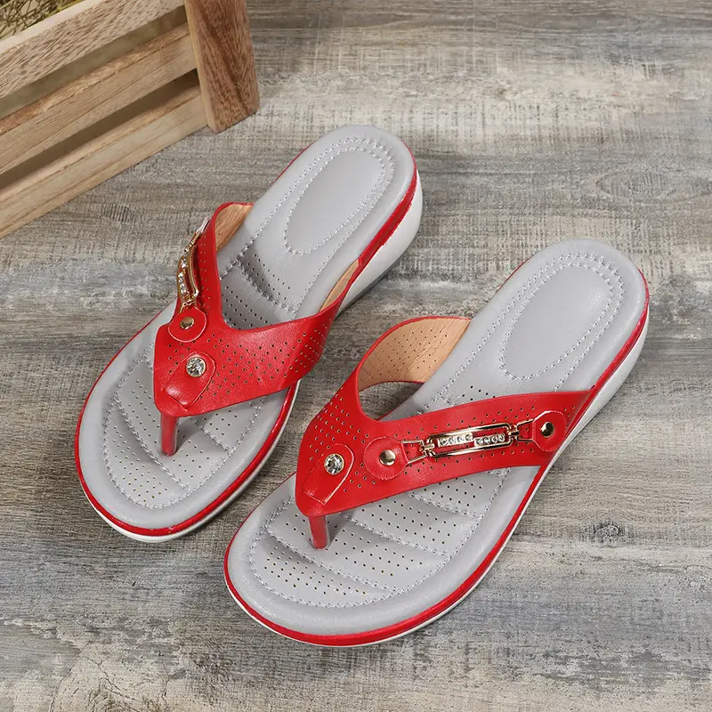 Women's Red Crossbody Clip Slippers Spring Summer — feature 28