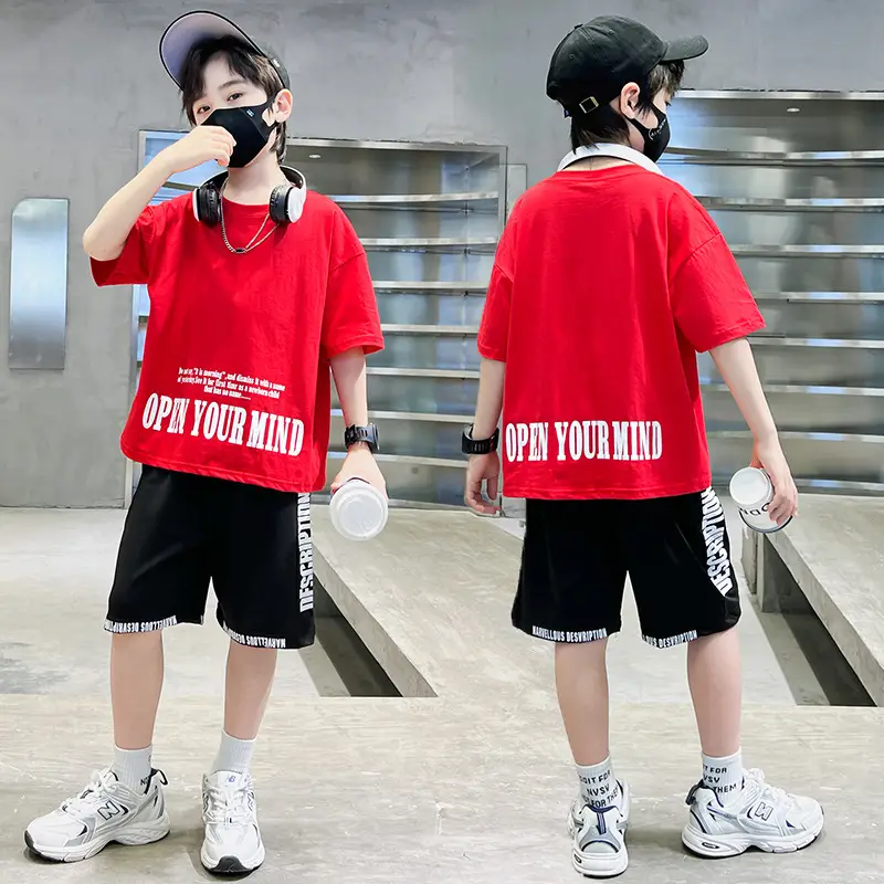 WJP-Short Sleeve Pants Cover) Letter Red