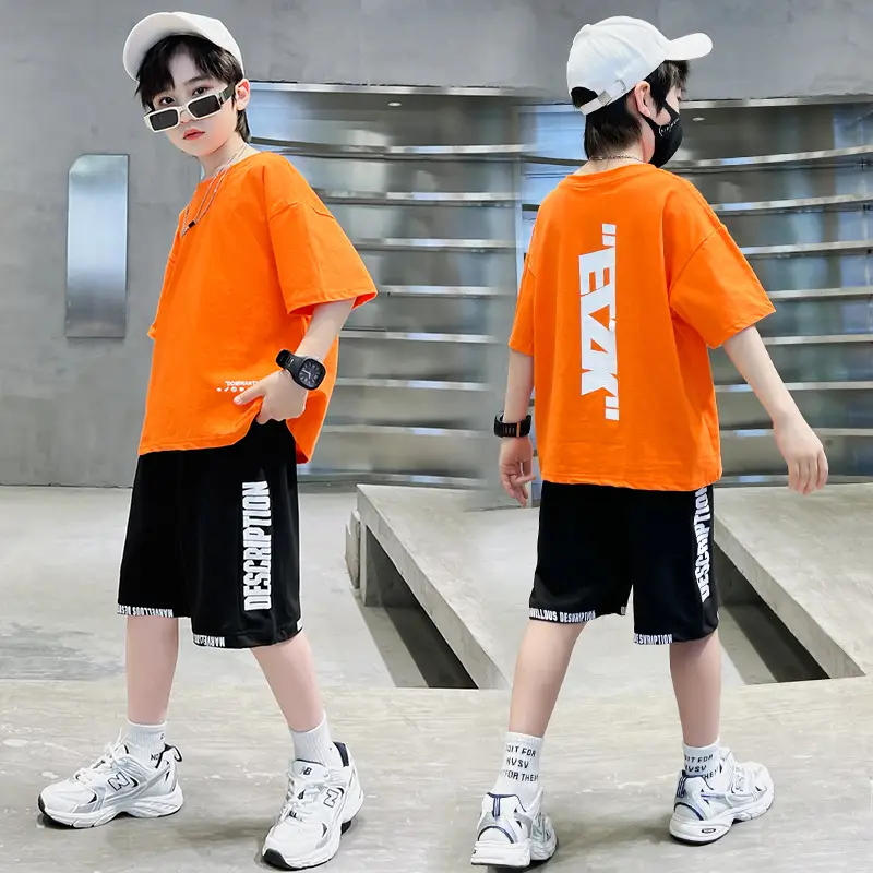 WJP-Short-Sleeve Pants Cover) Letters Orange