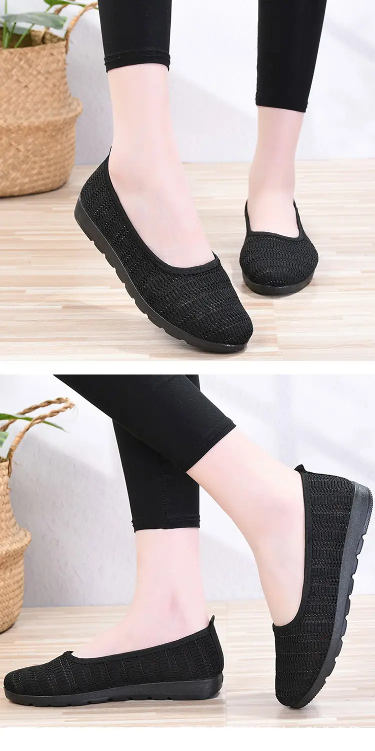 Old Beijing Cloth Shoes Women's Summer Mesh Surface Breathable Middle-aged Comfortable Moms Shoes Flat Slip-on Mesh Shoes for Grandma — feature 14