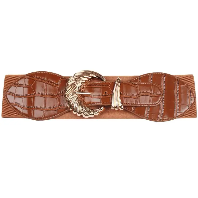 Women's Crossbody Belt with Gold Pin Buckle Black All-match Dress Waist Seal - Image 8