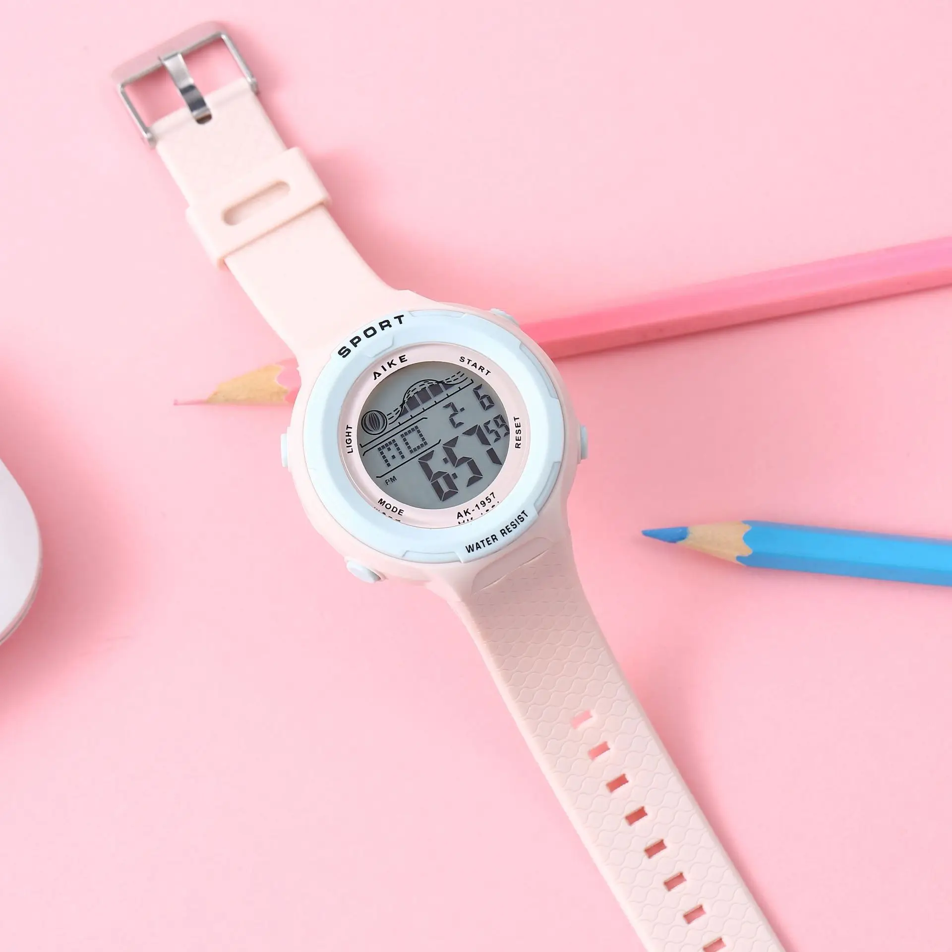 Candy Color Simple Digital Watch for Men Women K-Style Large Display