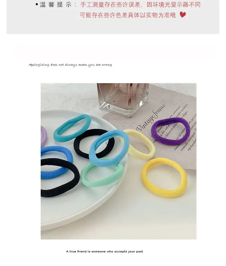 Green High Elastic Hair Tie for Women, 50 Pcs — feature 3