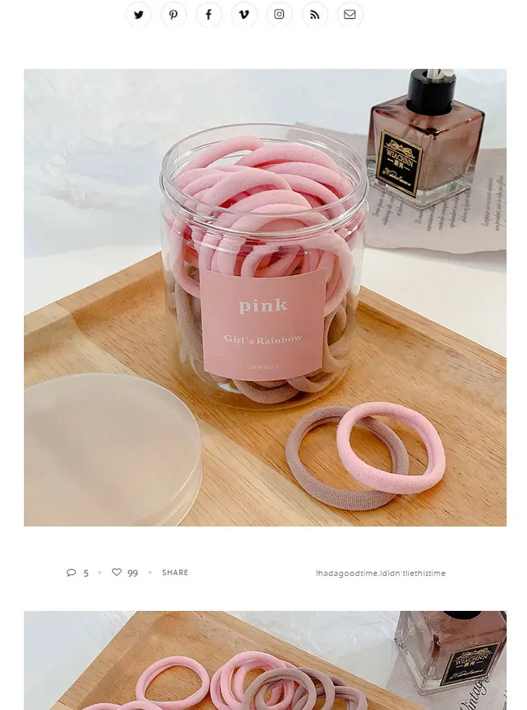 Green High Elastic Hair Tie for Women, 50 Pcs — feature 4