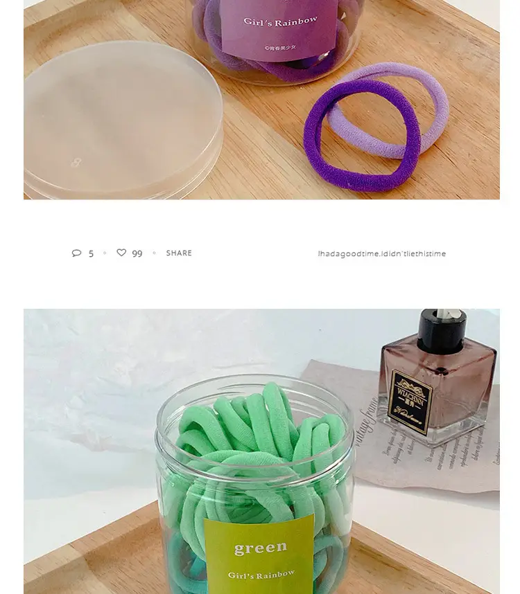 Green High Elastic Hair Tie for Women, 50 Pcs — feature 6