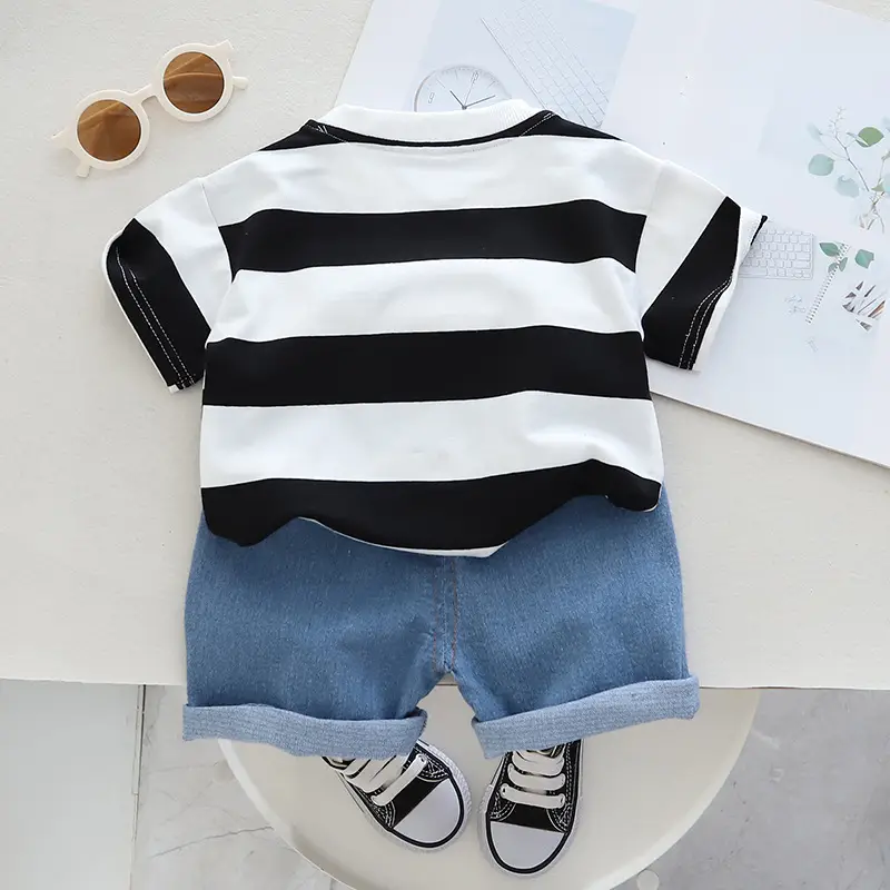 Children Cotton Bear Print Shorts Suit Summer Boys - Image 7