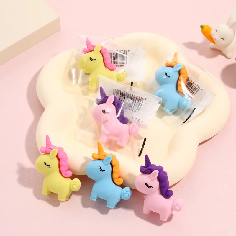 3D Unicorn Eraser for Kids, Red, Clean & Easy to Use - Image 3