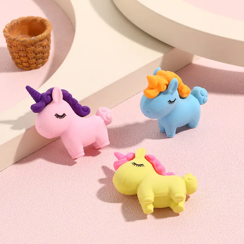 3D Unicorn Eraser for Kids, Red, Clean & Easy to Use - Image 4