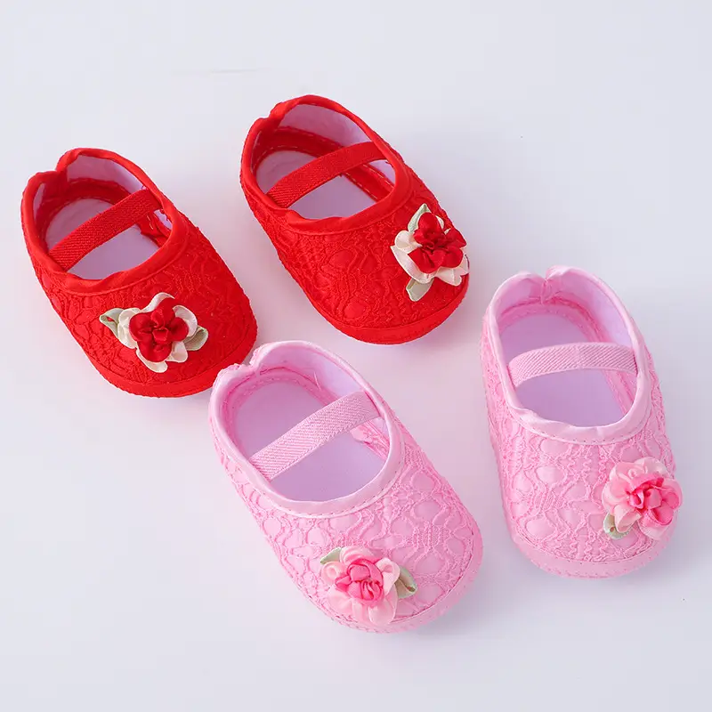 White Embroidered Baby Shoes for 0-1 Year Old — feature 3