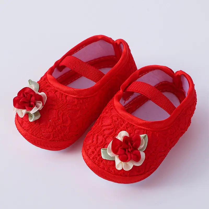 White Embroidered Baby Shoes for 0-1 Year Old