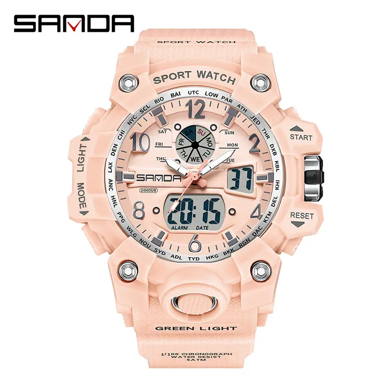 Sanda Black Multi-Functional Waterproof Watch for Men - Image 101