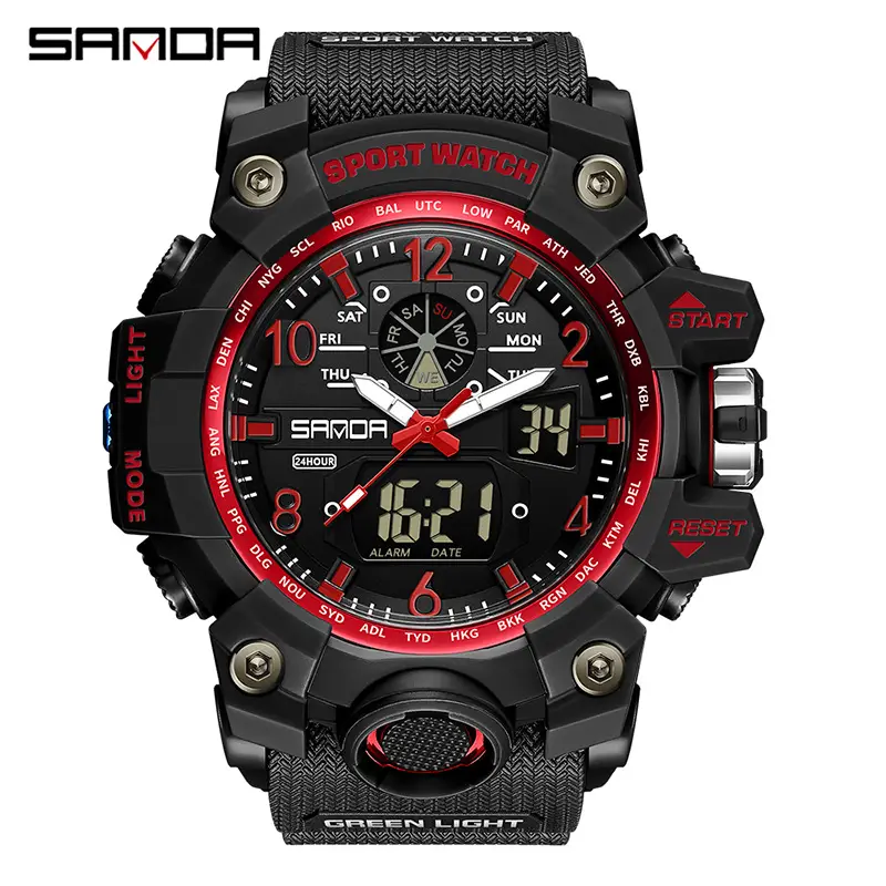 Sanda Black Multi-Functional Waterproof Watch for Men - Image 15