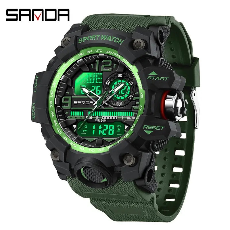 Sanda Black Multi-Functional Waterproof Watch for Men - Image 31