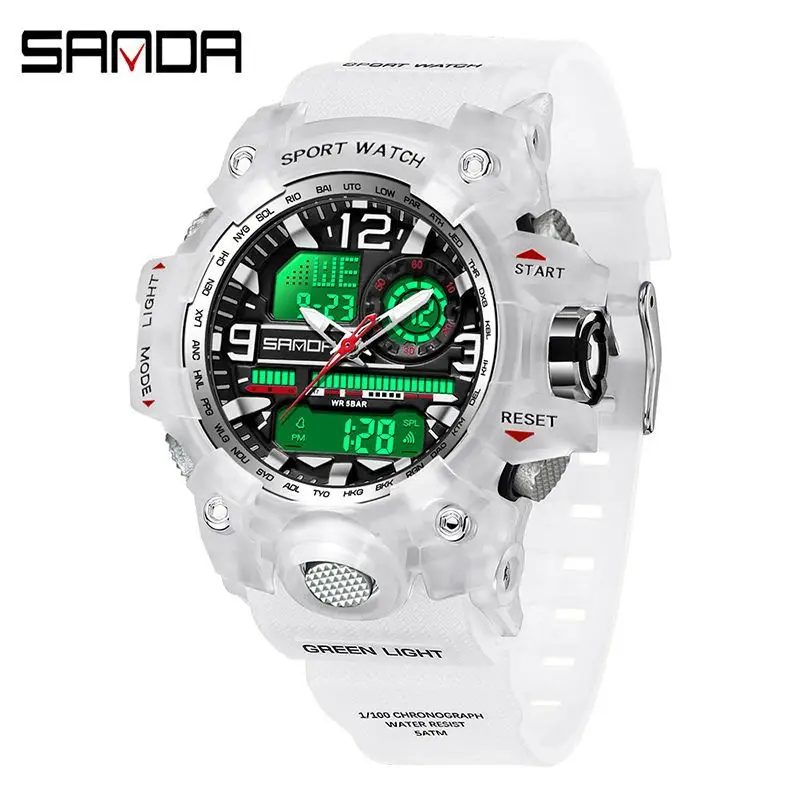 Sanda Black Multi-Functional Waterproof Watch for Men - Image 46