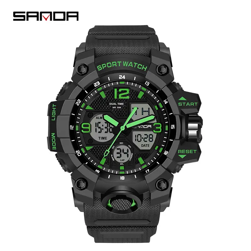 Sanda Black Multi-Functional Waterproof Watch for Men - Image 54