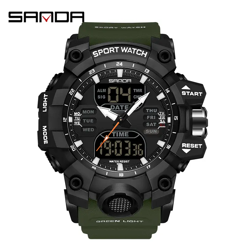 Sanda Black Multi-Functional Waterproof Watch for Men - Image 66
