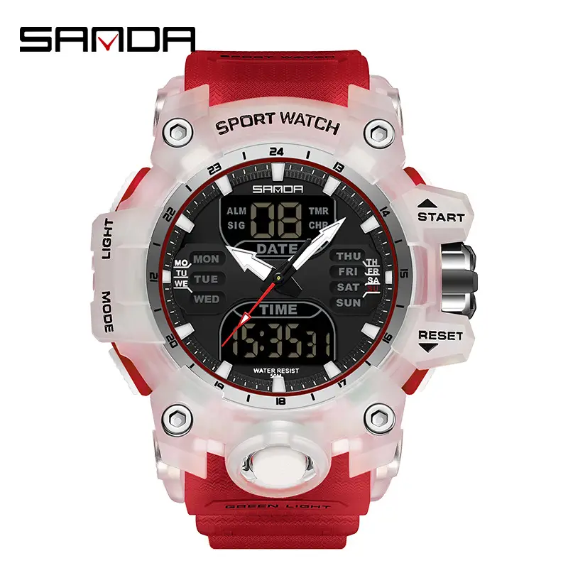 Sanda Black Multi-Functional Waterproof Watch for Men - Image 71
